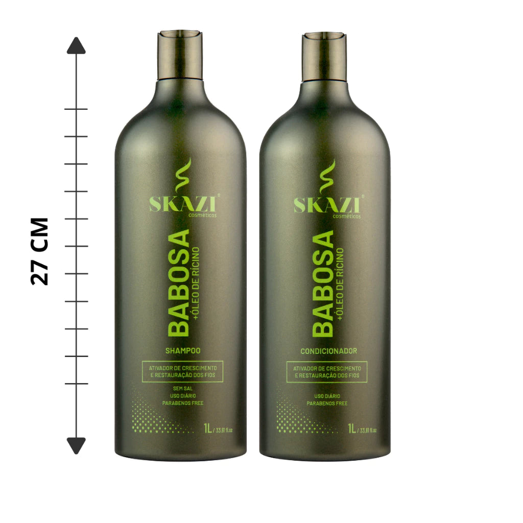 Skazi Vegan Aloe Vera + Castor Oil Shampoo & Conditioner Kit 1 Liter