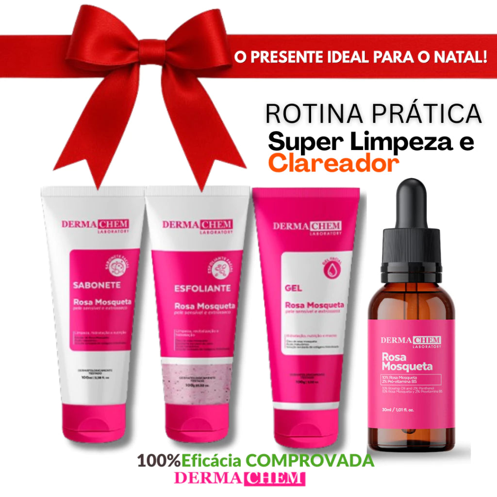 Kit Skincare — Rotina Clareadora com Rosa Mosqueta (4 Itens)