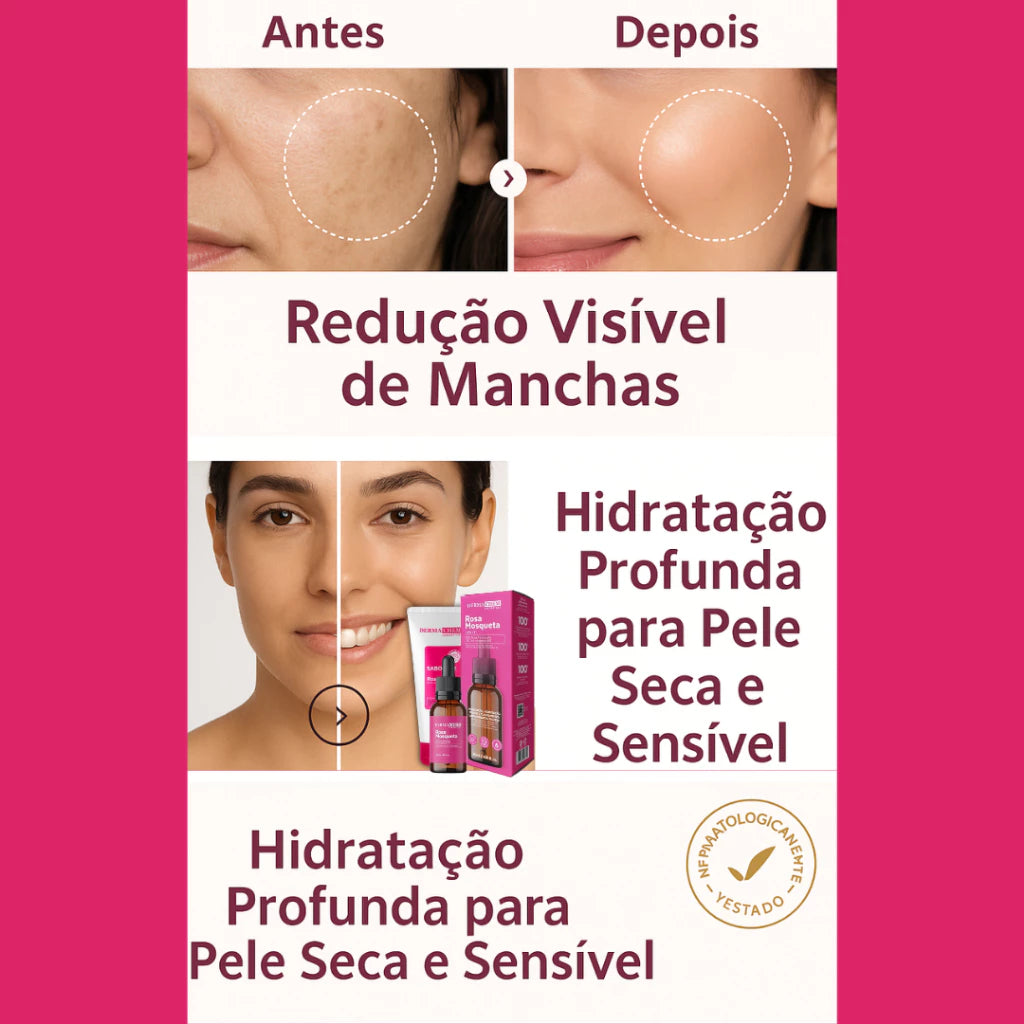 Kit Skincare — Rotina Clareadora com Rosa Mosqueta (4 Itens)