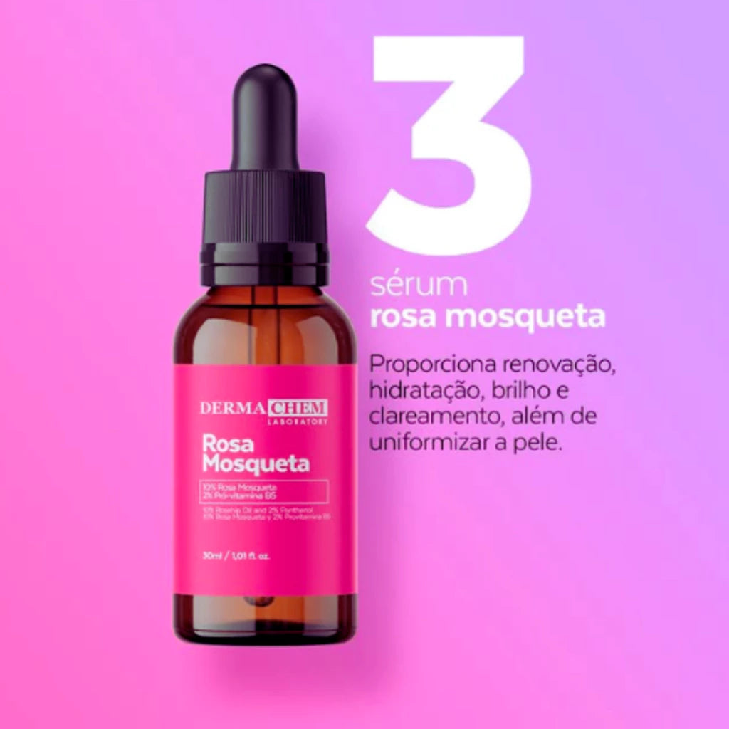 Kit Skincare — Rotina Clareadora com Rosa Mosqueta (4 Itens)