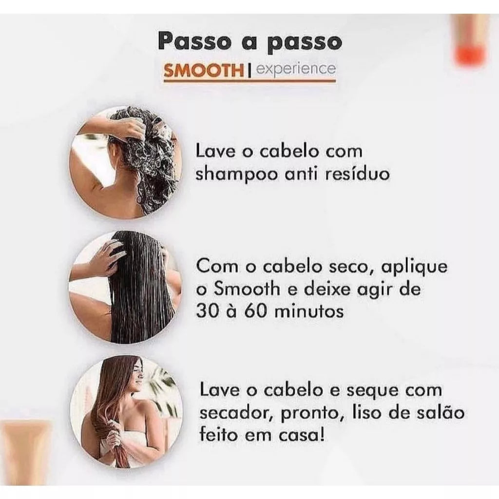 Smooth Experience 200ml - Progressiva de Chuveiro Sem Formol Liso Natural 3x