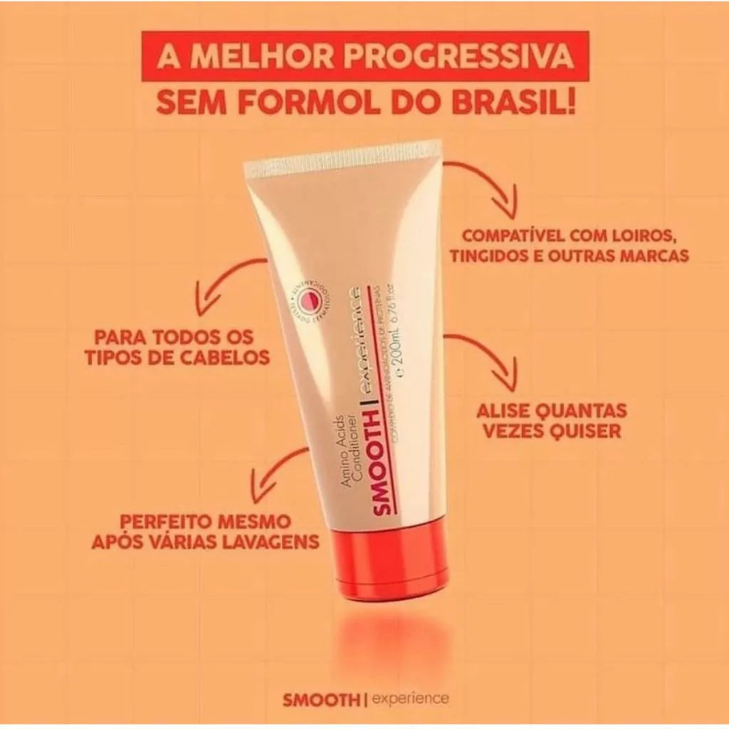 Smooth Experience 200ml - Progressiva de Chuveiro Sem Formol Liso Natural 3x
