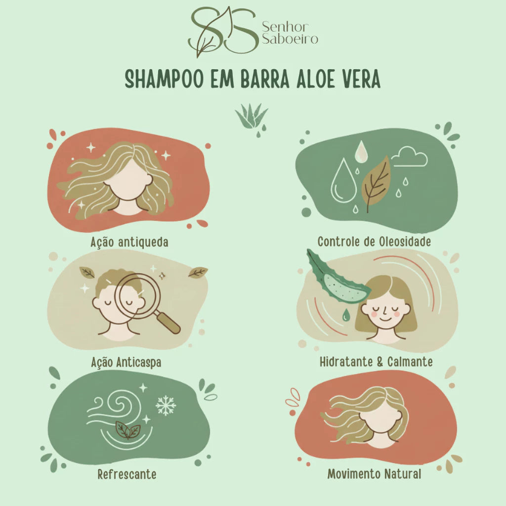 Solid Aloe Vera Shampoo - Anti Hair Loss and Dry Hair and Hair Growth