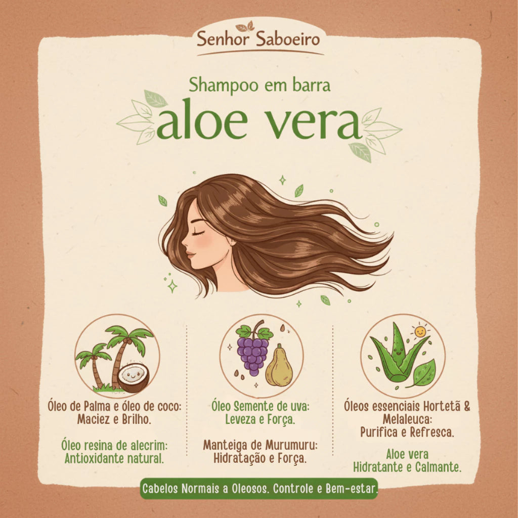Solid Aloe Vera Shampoo - Anti Hair Loss and Dry Hair and Hair Growth