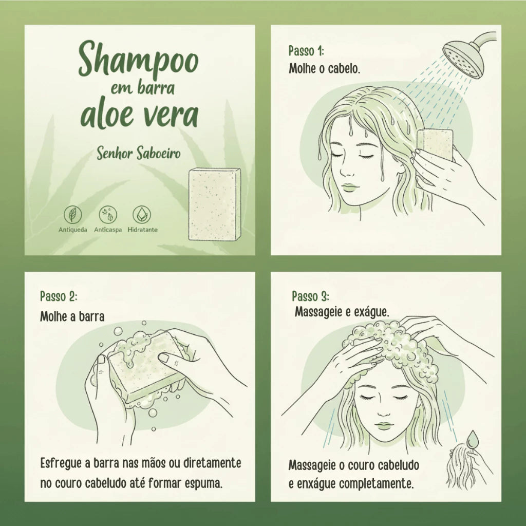 Solid Aloe Vera Shampoo - Anti Hair Loss and Dry Hair and Hair Growth