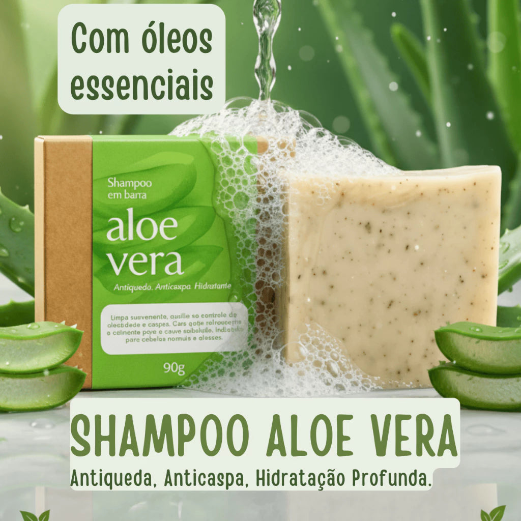 Solid Aloe Vera Shampoo - Anti Hair Loss and Dry Hair and Hair Growth
