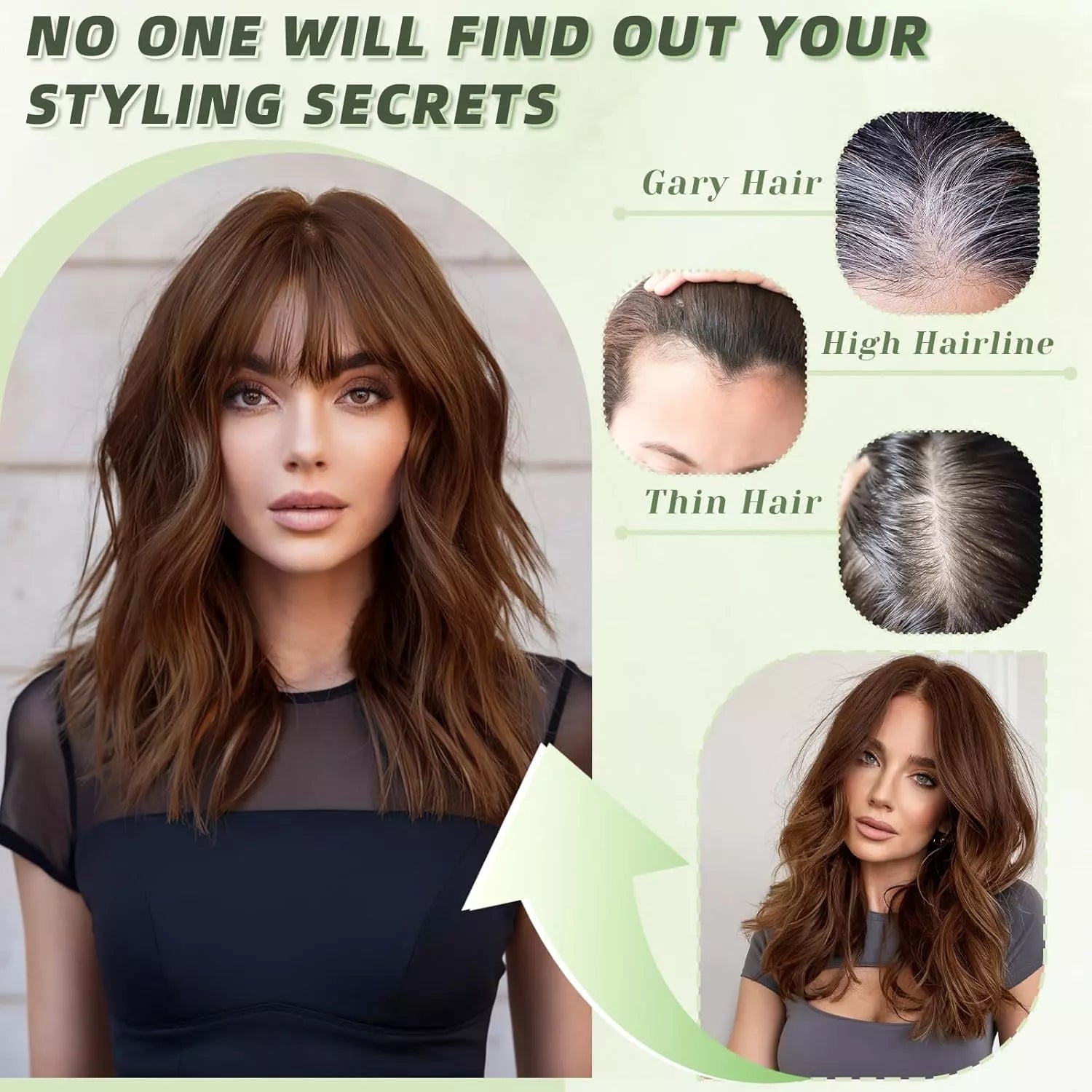 Women's Wigs & Hair Extensions Topper 5x9cm Short Volume Boost Copper White