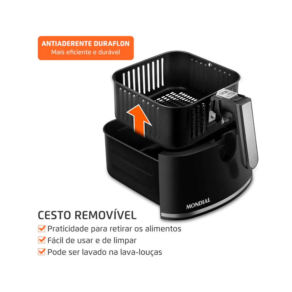 Fritadeira Elétrica Air Fryer Mondial Digital 5L 2000W AF-50-DV 127V