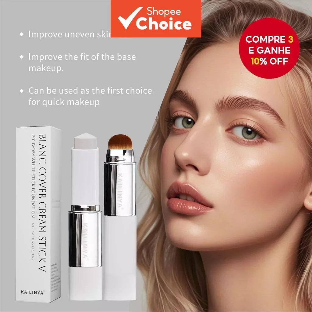 Color Changing Foundation Stick – 2 in 1, 24-Hour Long-Lasting Sweatproof, Lightweight Matte Finish