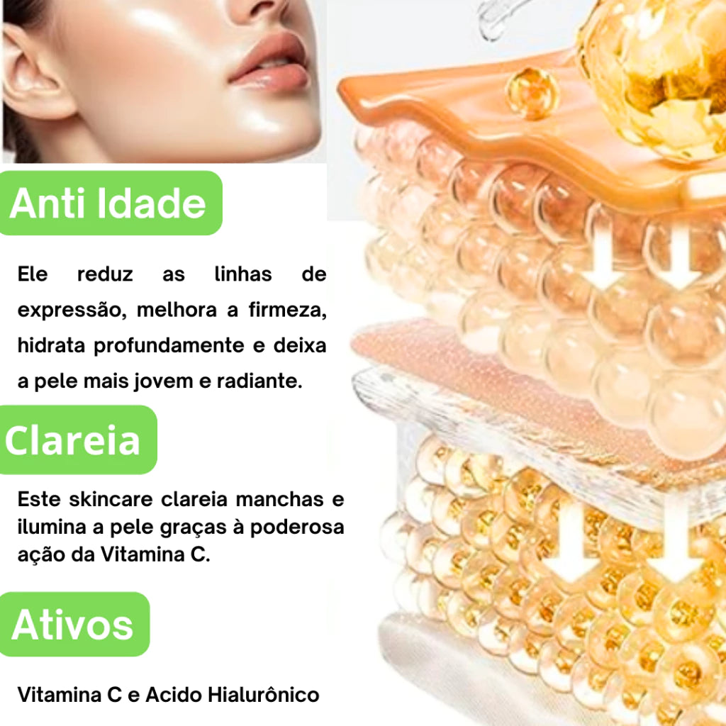 Kit Skincare Vitamina C Anti idade Clareador Rhenuks