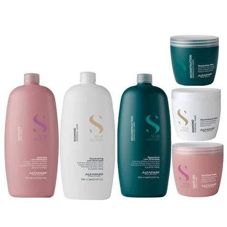 Kit Alfaparf Semi Di Lino Diamond - Shampoo, Condicionador, Máscara e Spray